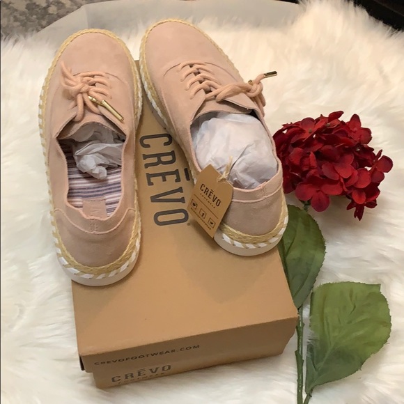 New! Crevo Blush Suede Lace Up Sneaker - Picture 4 of 8